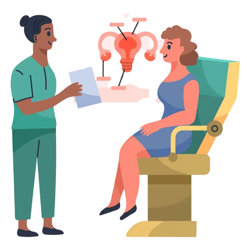 Illustration of a gynaecological consultation